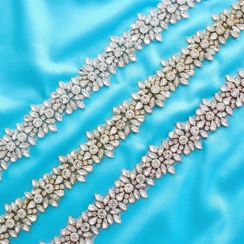 SESTHFAR Womans Party Belt Silver Rhinestone Belt Bridal Applique Wedding Belt Luxurious Diamond Belt for a Wedding Dress