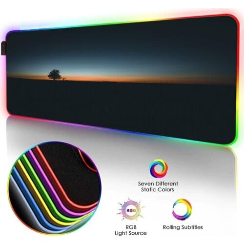 RGB MousePad Black Gamer Accessories Large LED Mouse Pad XXL bishop peak Gaming Desk Mat 90x40cm with Backlit genshin impact