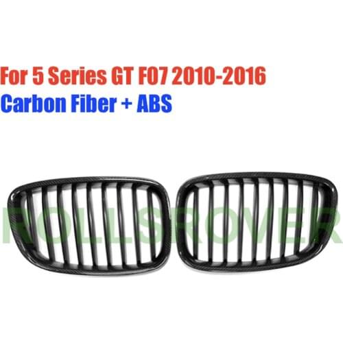 ROLLSROVER Carbon Fiber Front Bumper Grille Grill For 5 Series GT F07 2010-2016 Single Strip Car Performance