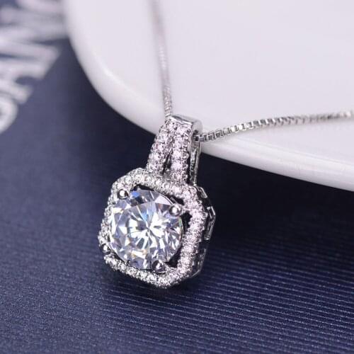 Luxurious New Silver Color Jewelry Rhinestone Square Choker Necklace Women Gift Necklaces