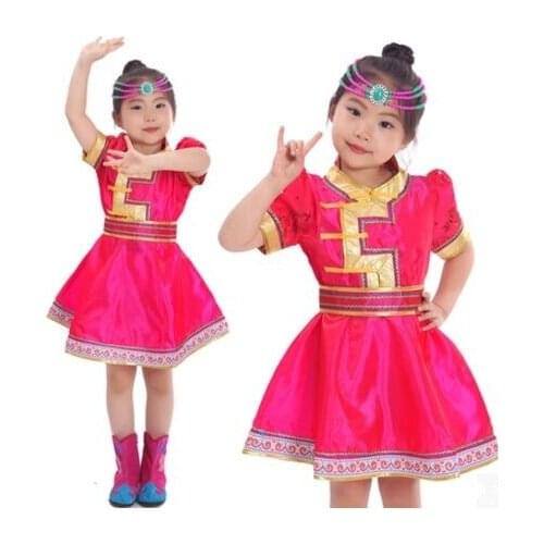 Rose mongolia clothes for girls birthday gift mongolia princess clothing for girls mongolia dance costumes for children