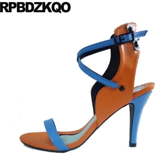 Sandals summer women slingback strap strappy large size plus pumps fashion 2019 high heels stiletto brown shoes open toe ladies