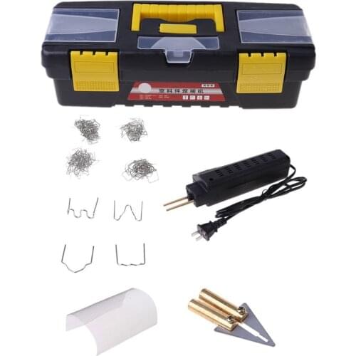 US Plug Stapler Bumper Fender Fairing Weld Gun Plastic Repair Tool Kit for Car