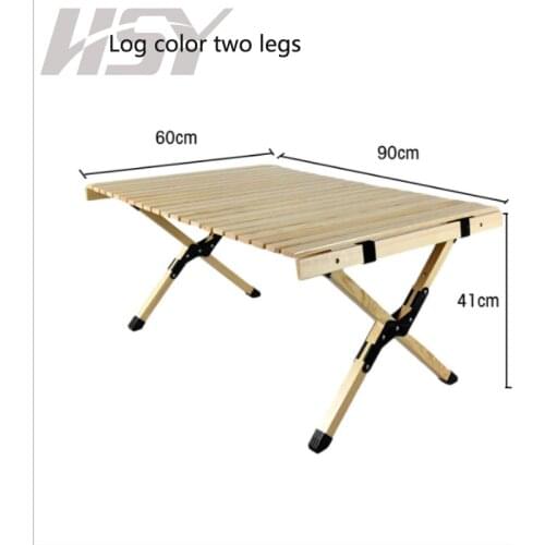 Outdoor Folding Wooden Portable Tables Barbecue Hiking Picnic Table Waterproof and Durable Camping Pine Wood 2 legs Desk