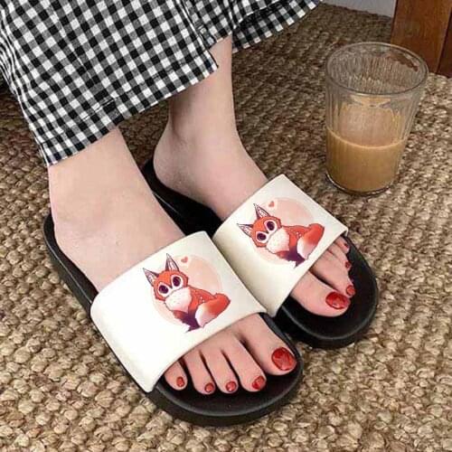 Shoes for Woman Lovely Little Fox slippers Cartoon Beach Indoor Home Casual Slides Bathroom Women Shoes Cute Fashion Shoes Women