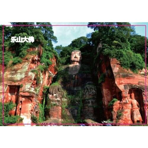 World Souvenir Magnets , Lonely Planet Chinese Scene SiChuan Leshan giant Buddha Tourist Metal Fridge Magnet SFM5121