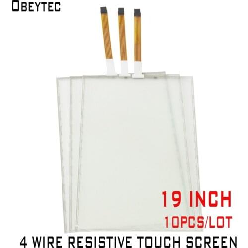 TS190A4K01*10PCS 19 inch 4 wire resistive touchscreen Panel, 16:9, AA 410*256mm, OA 426*276mm, 10pcs panel only