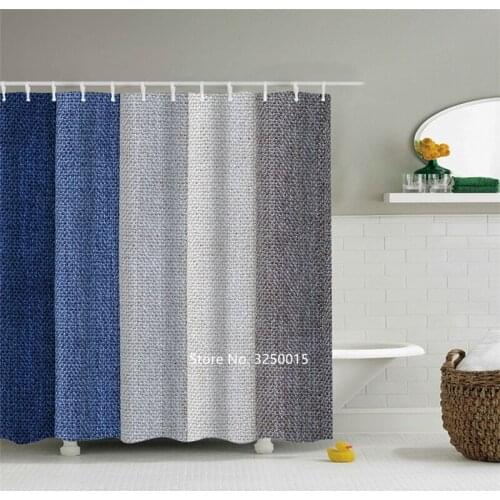 Modern Simple Blue Sky White Clouds Sunset Vast Grassland Shower Curtain Cartoon Animal Cat Curtain Waterproof and Mildew Proof