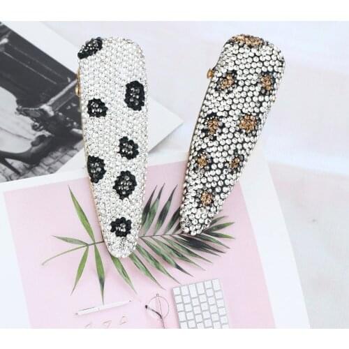 Women Girls Hair Accessories Headdress Full Crystals Leopard Styling Tools Hairpins Pins Barrettes Snap Hair Clip Headwear FJ100