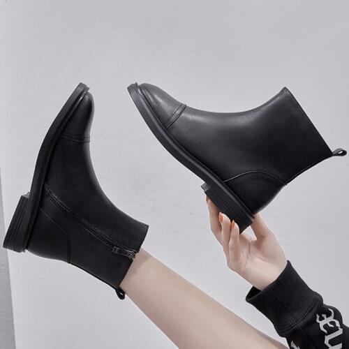 Womens Ankle Boots 2021 New for Autumn Winter Female Students High Top Flat Bottom Fashion Breathable Ankle Short Boots