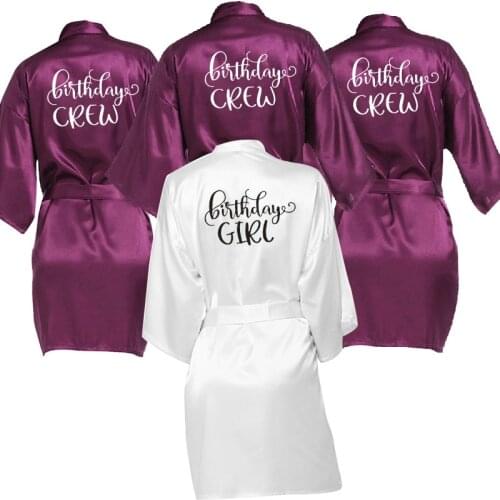 Birthday queen Girl&Crew Getaway Robe satin women Princess Spa Party Favor Ladies Birthday girl gift kimono robes