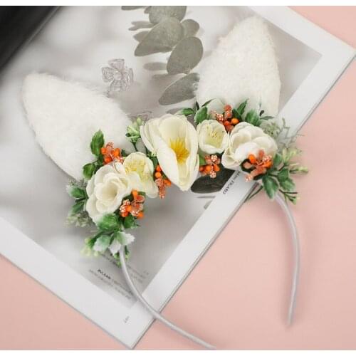 2021 Easter Headwear Adults Hair Hoop Simulation Flowers Headband Head Hoop Hair Accessories for Women Girls
