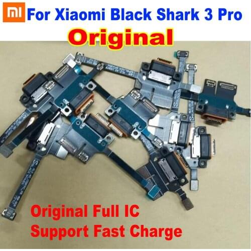 1pcs 100% Original Charging Port PCB Board USB Fast Charge Connector with Microphone Flex Cable For Xiaomi Black Shark 3 Pro