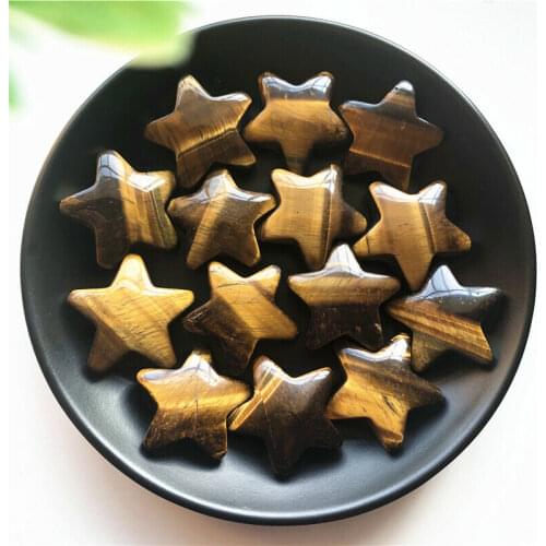 1pc 30mm Natural Tigers Eye Crystal Gemstone Star Meditation Healing Chakra Polished Natural Stones and Minerals