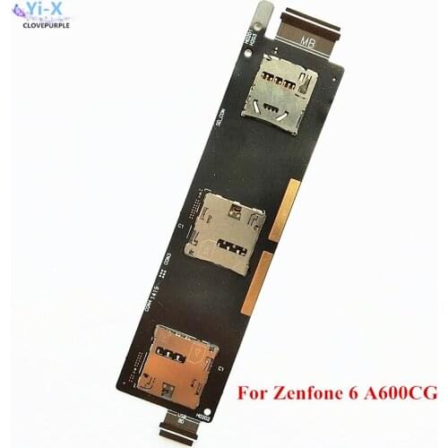 1PCS SIM Card Slot Sim Card Reader Socket Holder Flex Cable For ASUS Zenfone 6 A600CG T00G Sim Card Flex Cable