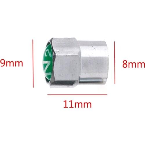2Pcs/Set Chrome Car Auto TPMS Valve Stem Cap N2 Nitrogen Tire Insert Cover