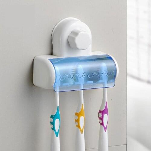 5Pcs/Lot shuangqing 1937 Suction Cup Wall Mount Bathroom 5 Hooks Toothbrush SpinBrush Rack Stand Holder
