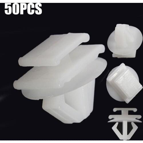 50Pcs Car Expert Door Buckle Moulding Clips White Trim Panel Hole Push Engine Cover Fasteners For Peugeot 106 206 306 307 806