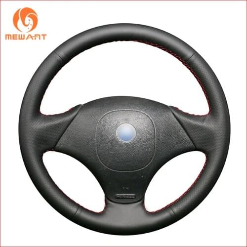 MEWANT for Fiat Albea 2002 Palio Weekend 2002 Black Genuine Leather Car Steering Wheel Covers Accessories