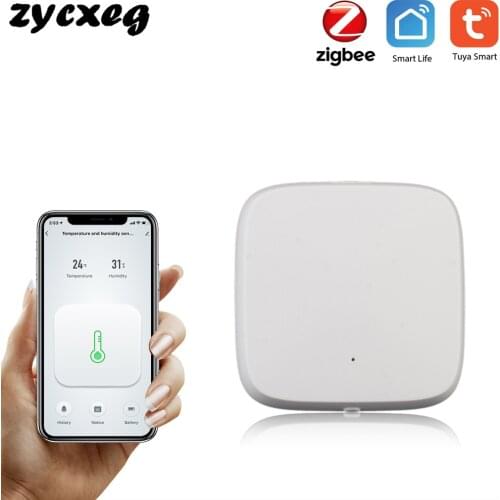 Tuya Smart ZigBee Wireless Control Temperature And Humidity Sensor Wifi Smart Home High Accuracy T&H Sensor Compatible Alexa