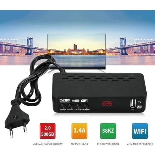 DVB-T2 Mini Plastic High Definition Receiver TV Set Top Box for Home