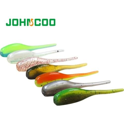 JOHNCOO Easy Shiner Fishing Lures 50mm jigging Wobblers Carp Fishing Soft Lure Silicone Artificial Double Color Baits