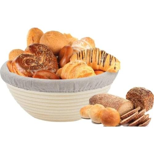 9" /10" Bread Proofing Basket Natural Rattan Baking Dough Sourdough Baskets Linen Liner Bread Lame Rising Dough Baking Bowl NEW