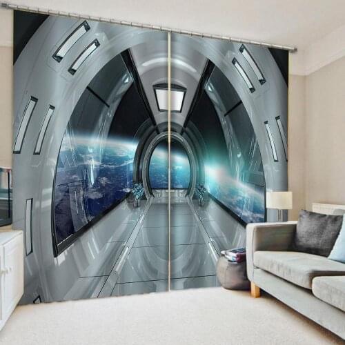 Beautiful Photo 3d curtains photo Blackout Window Drapes Luxury 3D Curtains For Living room blue 3d stereoscopic curtains