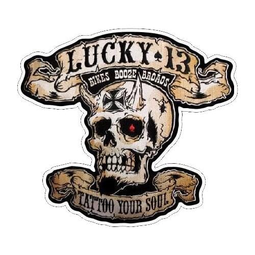 Creative Lucky 13 Skull Tattoo Soul PVC Car Sticker Decal Waterproof Anti-UV Car Window Body Decorative Stickers Accessories