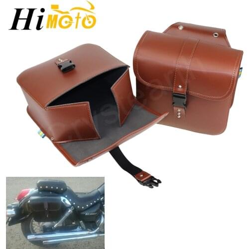 Left Right Motorcycle Saddlebags Storage Tool Luggage Bags Brown Side Saddle Bags For Harley Sportster XL883 XL1200 XL 883 1200