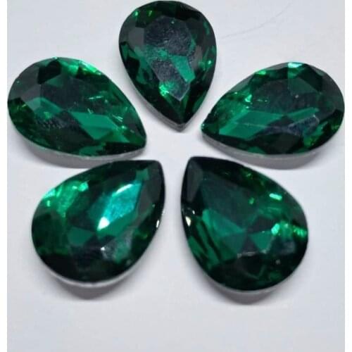 Malachite green Drops Crystal Glass Sewing Rhinestones pointback DIY Wedding dress and bag 6*8 7*10 10*14 13*18 18*25 20*30 4*6