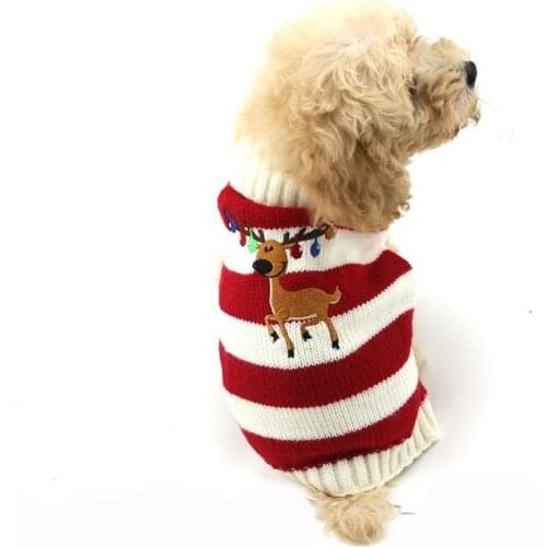 NACOCO Dog Sweater Pet Christmas Elk Bells Sweaters Halloween Reindeer for Small Dog and Cat