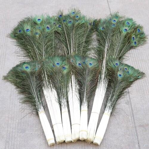 Wholesale 50PCS Natural Big Eyes Peacock feather 25-80CM High Quality feathers for party Home Decorative Peacock Plume