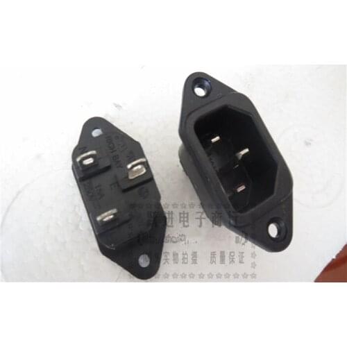 Original new 100% R-301 power amplifier sound pure copper nickel plated bakelite AC power socket with hole 3pin (SWITCH)