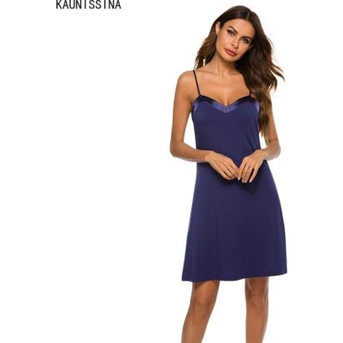Sexy Lingerie Night Dress Cozy Sleepwear Women Sleeveless Spaghetti Strap Nightie Nightgown Female Sleep Nightdress Home Wear
