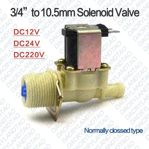Plastic Normally Closed Solenoid valve 3/4"-12mm solenoid water valve 12VDC24V AC220V washing machine inlet water valve