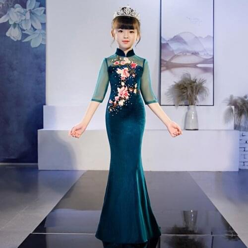 Baby Clothes Winter New Dress Kids Catwalk Costume Mermaid Princess Gown Wedding Birthday Party Dresses For Girls Vestidos L621