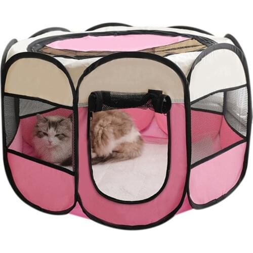 Portable Foldable Pet Pet Puppy Dog Playpen Exercise Pen Kennel Oxford Cloth , Outdoor Removable Shade Cover Dogs/Rabbits/Cats
