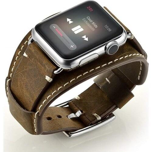 Strap For Apple Watch 6 Band SE 44mm 40mm iWatch 5 4 Genuine Leather Watchbands For Applewatch 3 42mm 38mm Bracelet