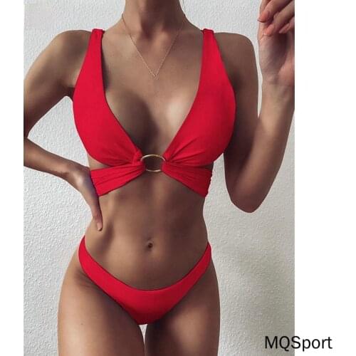 Sexy Padded Beach Wear Black Bikinis Swimsuits Cross Bandage Swimwear Women Solid Push Up Biquini Bathing Suit Women