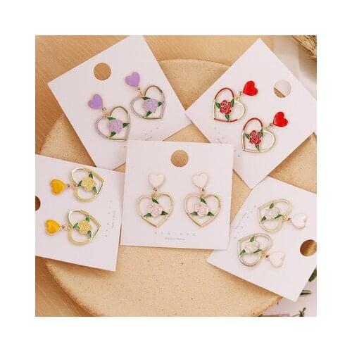 2Pairs E351 Flower Fashion Anime Earring Stud Earrings Women Girls Jewelry Birthday Gift