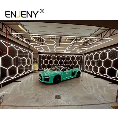 Color Led Hexagon Detailing Auto Car Repair Workshop Light Hexagonal Ceiling Light Car Wash Lighting Bar Garage полировка фар