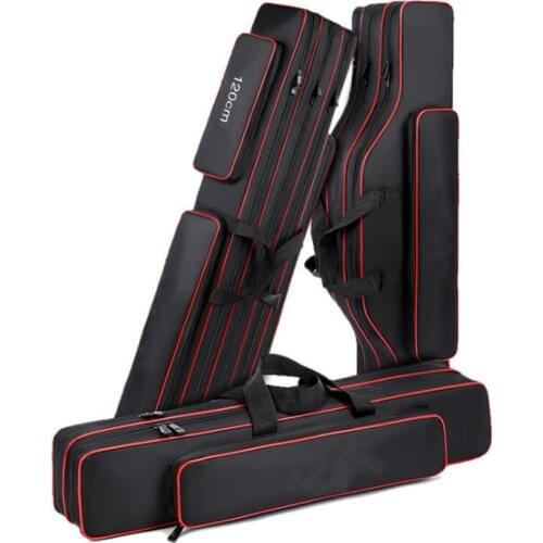 Oxford cloth multifunctional 2-layer thickened large-capacity wear-resistant portable fishing rod and fishing tackle storage bag