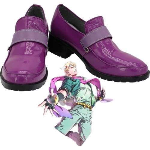JOJO Caesar Shoes Cosplay JoJos Bizarre Adventure Caesar Anthonio Zeppeli Cosplay Shoes Purple Boots Custom Made