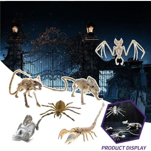 Halloween Decoration Animal Skeleton Bones Horror Simulation Skeleton Spider Bat Mouse Lizard Bones Hallowmas Horror Party Toys