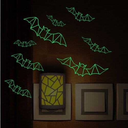 Halloween Decoration Luminous Bats Wall Sticker Deacals Home Decor Poster Bedroom Mural Wall Decals