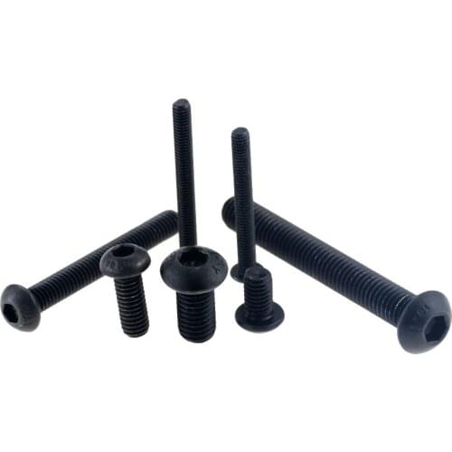 10PCS M5x6 8 10 12 14 16 18 20 22 25 30 35 40 Grade10.9 Button Head Screw ISO7380 Hex Socket Round Button Head Screws M5*6 M5*8