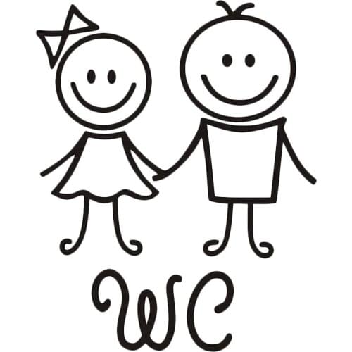 Funny Bathroom Sign Toilet Door Plate Winomo Removable Animation Wc Sticker