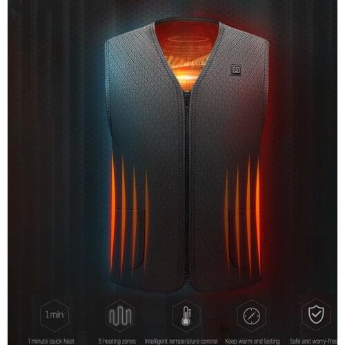 Winter Recharging Intellegient Heated Vest Jacket Electric Thermal Cloth Flexible Outdoor Sport Hiking USB Infrared Heating vest