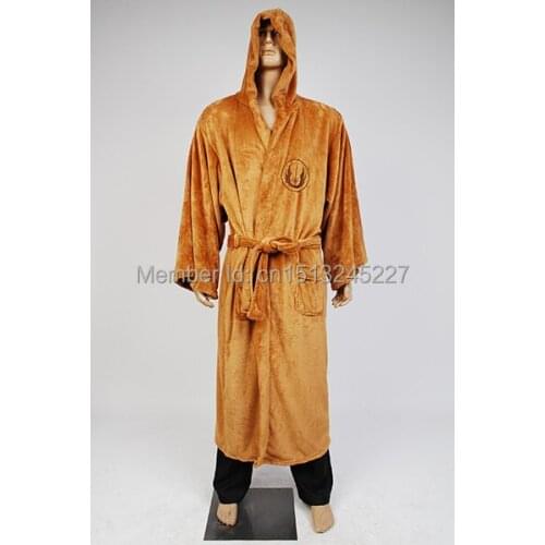 Star Cosplay Wa Terry Jedi Bathrobe for Men Brown Robe Cosplay Costume Plus Size New Arrival Sleep wear